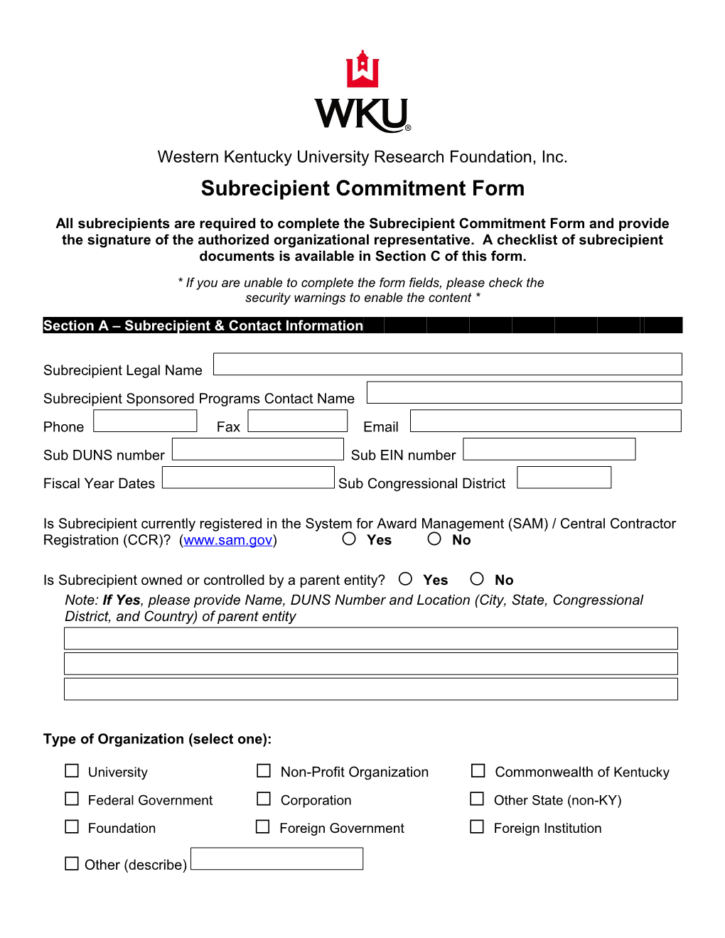 Western Kentucky University Research Foundation, Inc