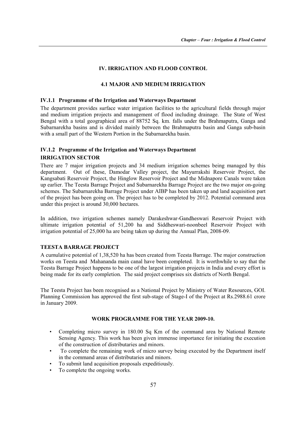 Chapter Four : Irrigation & Flood Control