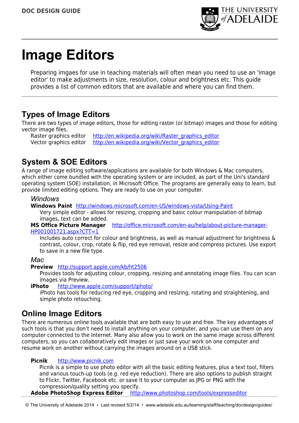 Types of Image Editors