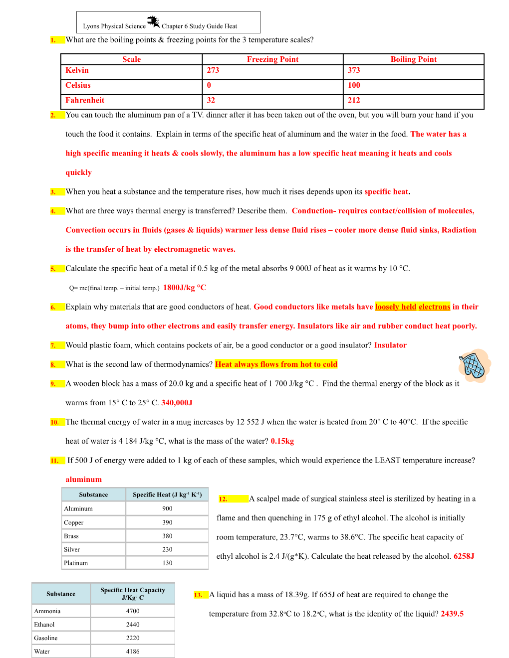 1. What Are the Boiling Points & Freezing Points for the 3 Temperature Scales?