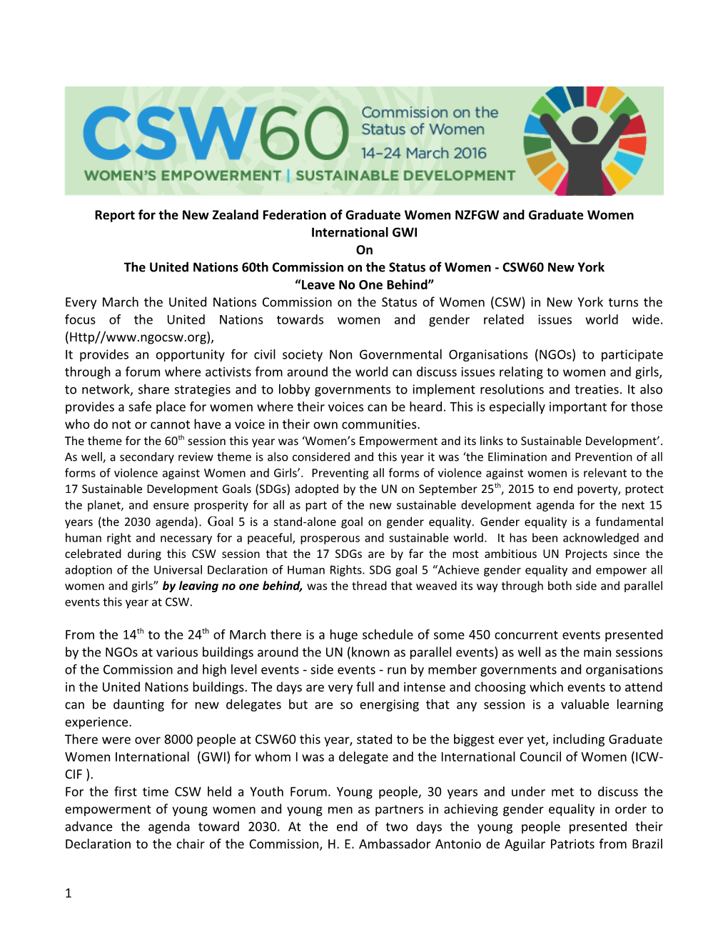 The United Nations 60Th Commission on the Status of Women- CSW60 New York