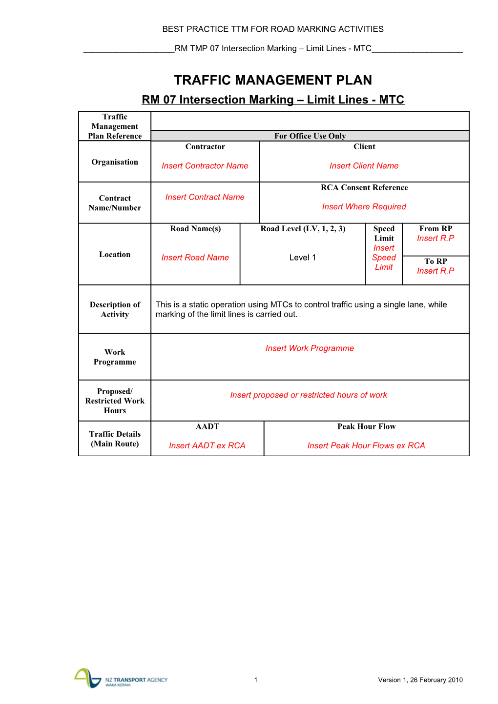 Traffic Management Plan