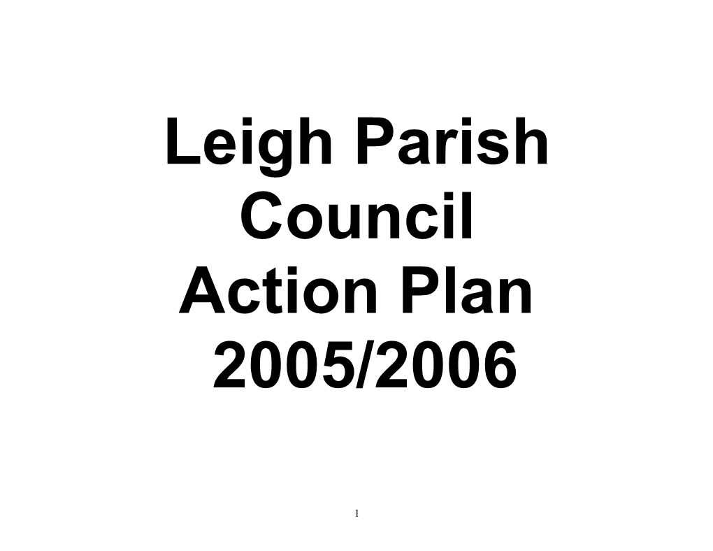 Leigh Parish Plan - Action Plan