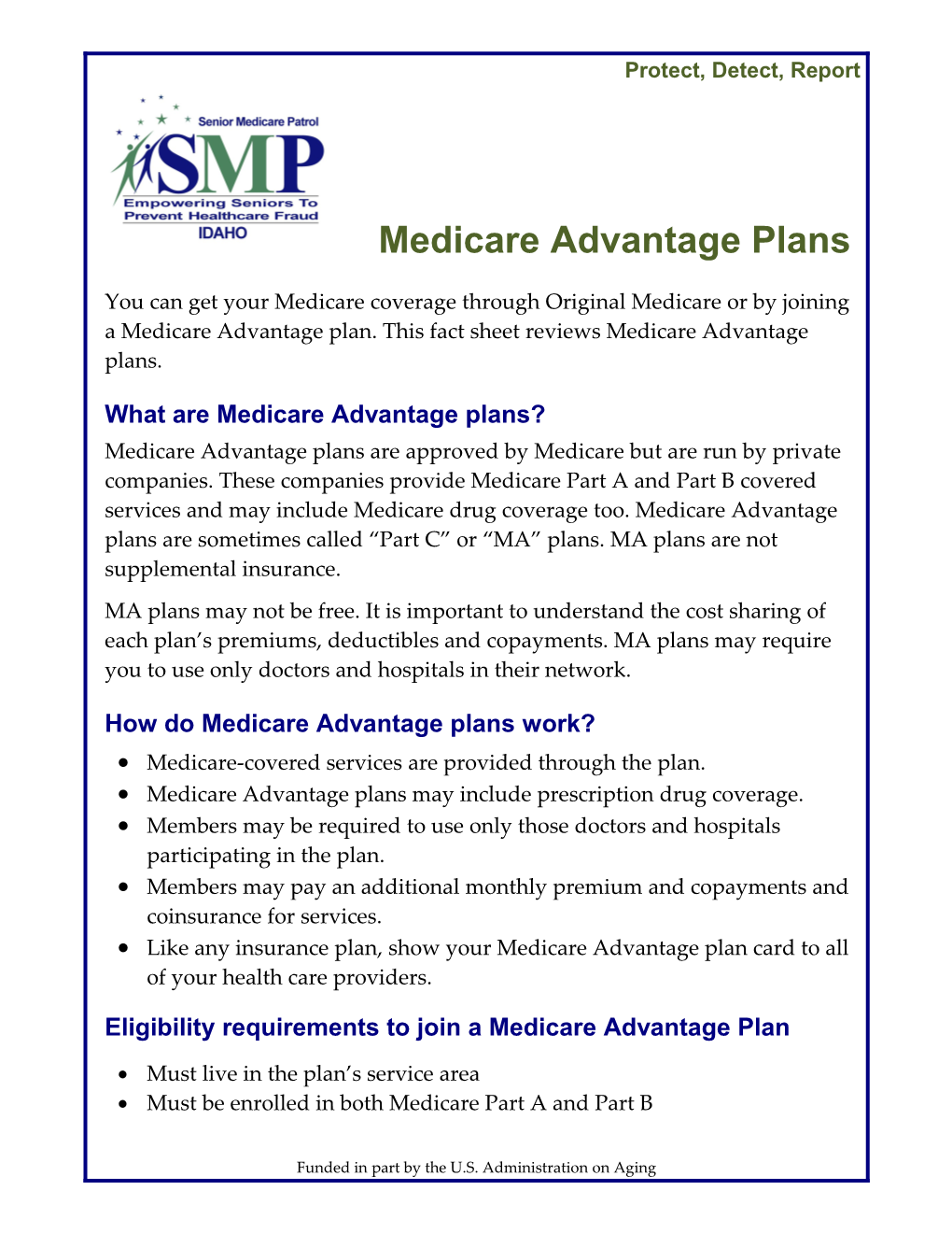 Medicare Advantage Plan Fact Sheet
