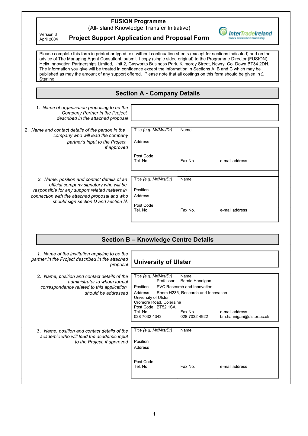 FUSION Application Form