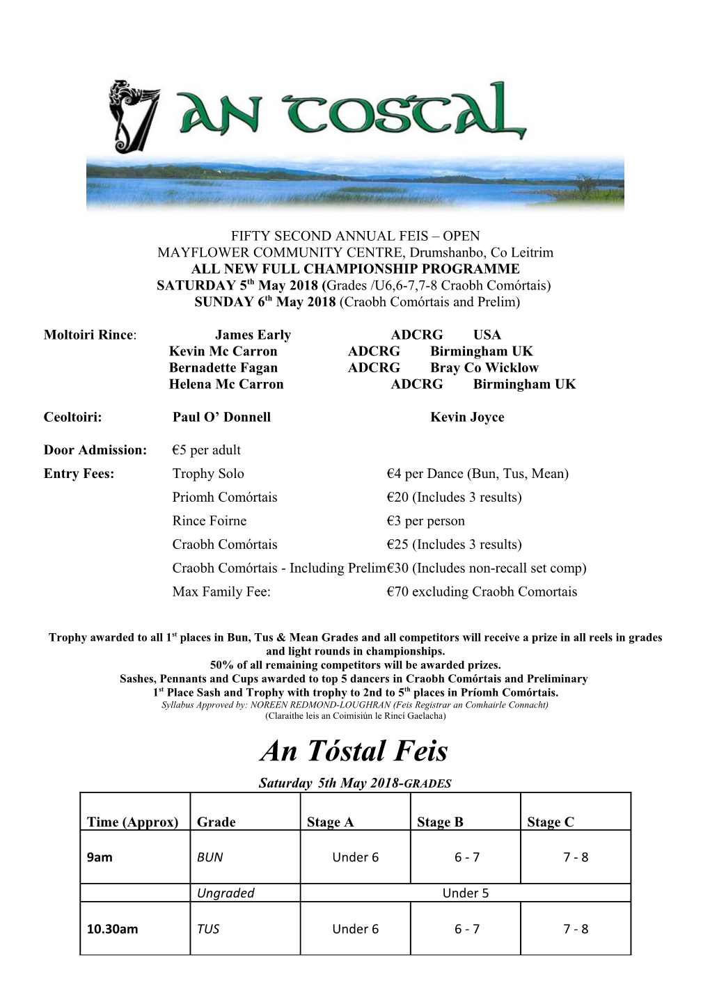 Fifty Second Annual Feis Open