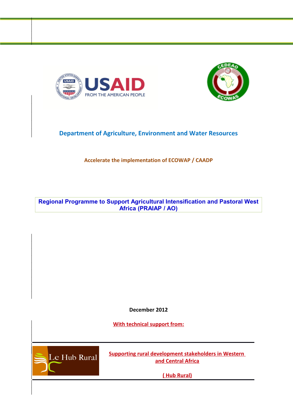 Department of Agriculture, Environment and Water Resources