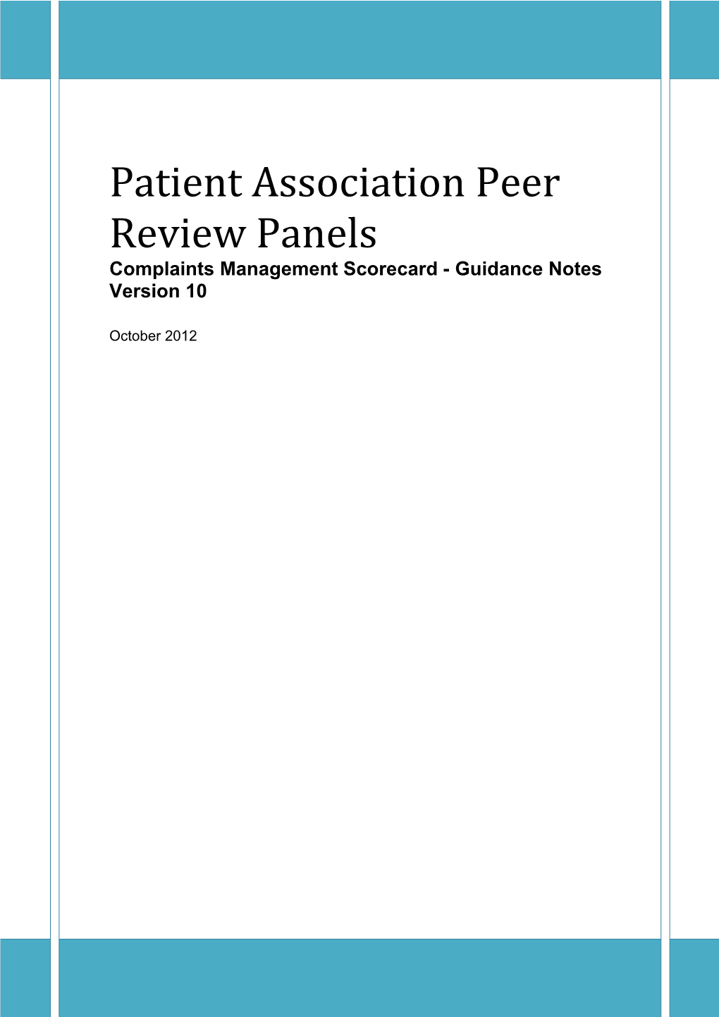 Patient Association Peer Review Panels