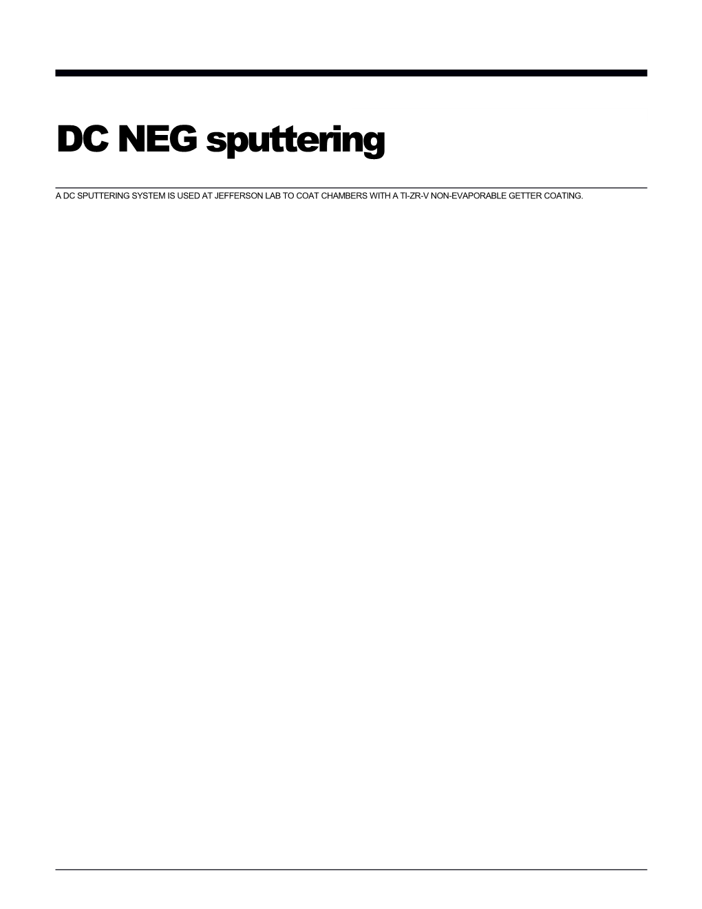 DC NEG Sputtering