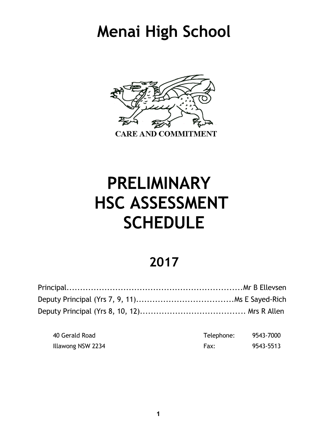 Info for HSC Parents & Students Document