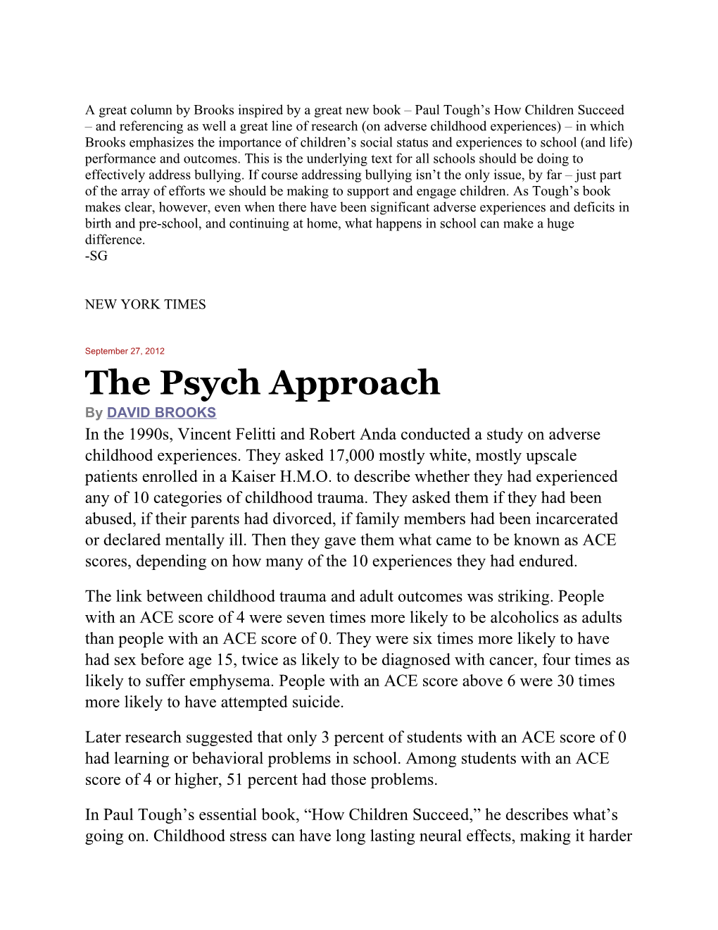 The Psych Approach