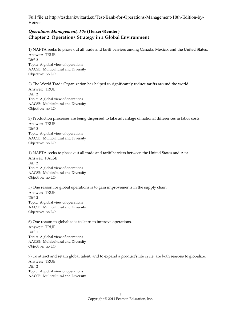 Operations Management, 10E (Heizer/Render)