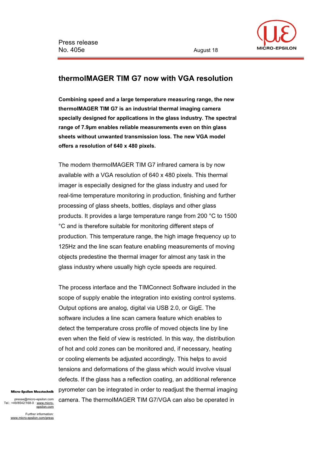 Thermoimager TIM G7 Now with VGA Resolution