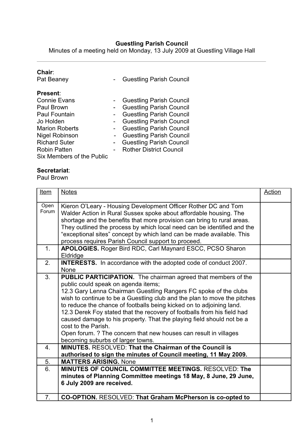 Guestling Parish Council