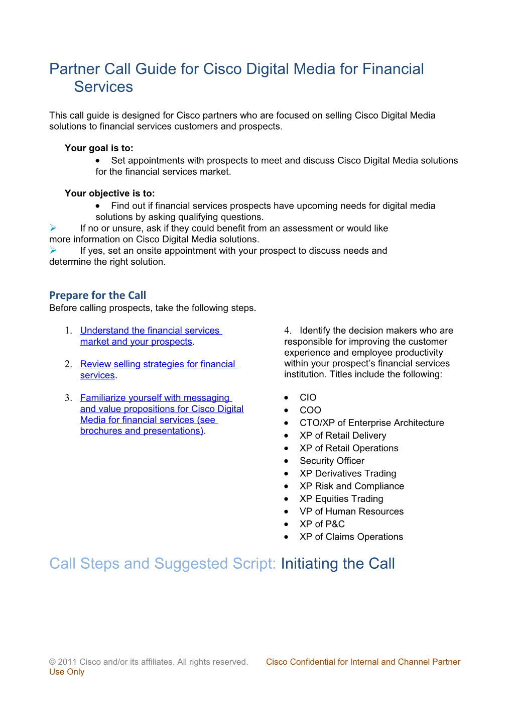 Partner Call Guide