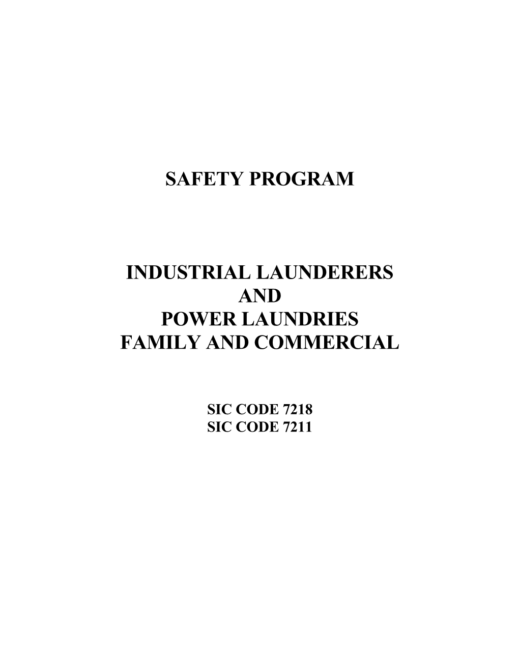Laundries Safety Program