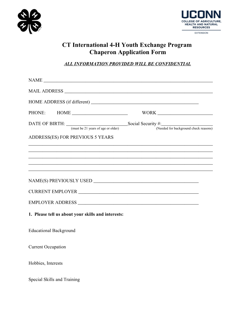 CT International 4-H Youth Exchange Program