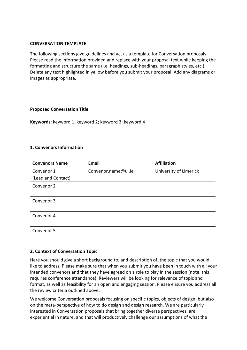 Conversation Template