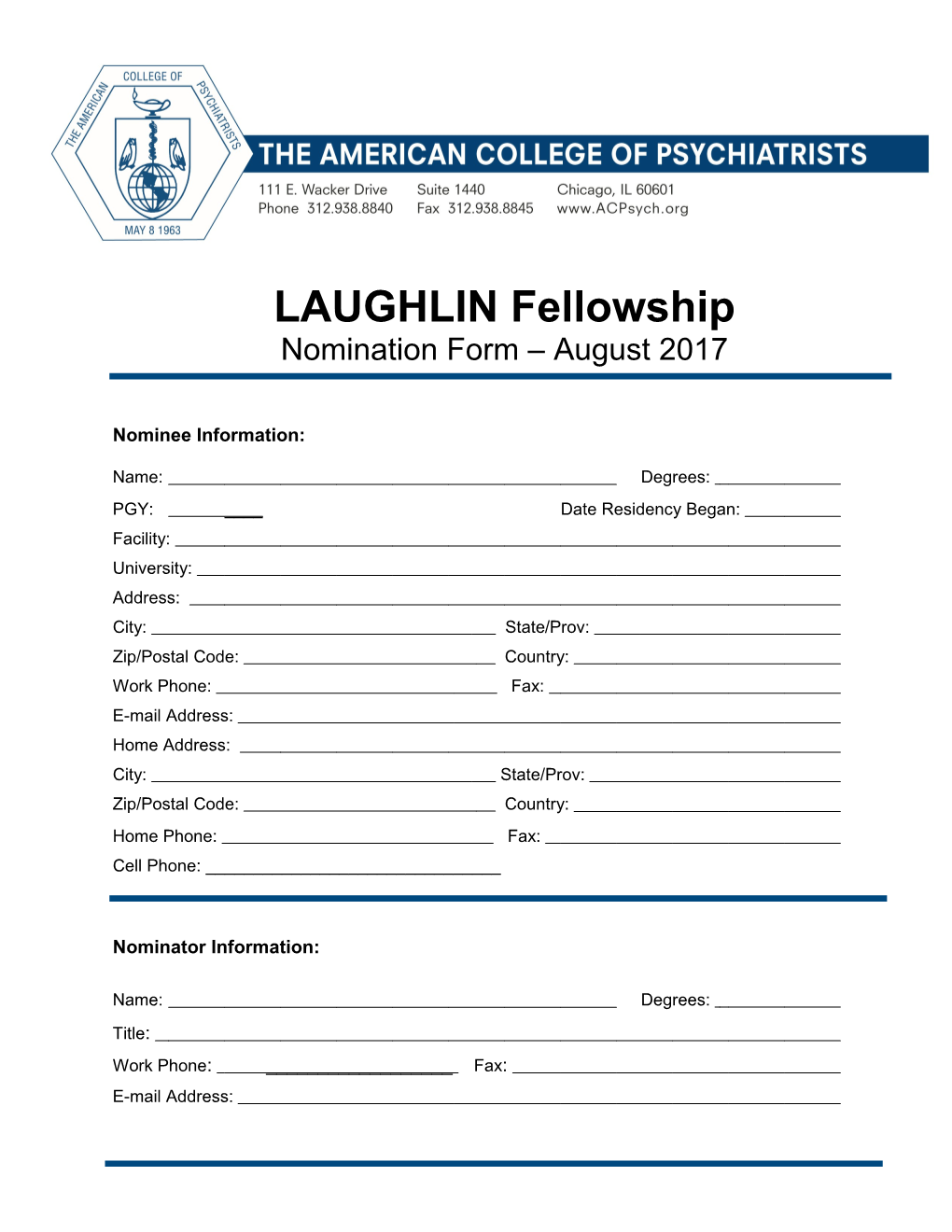 Acp Laughlin Fellowship
