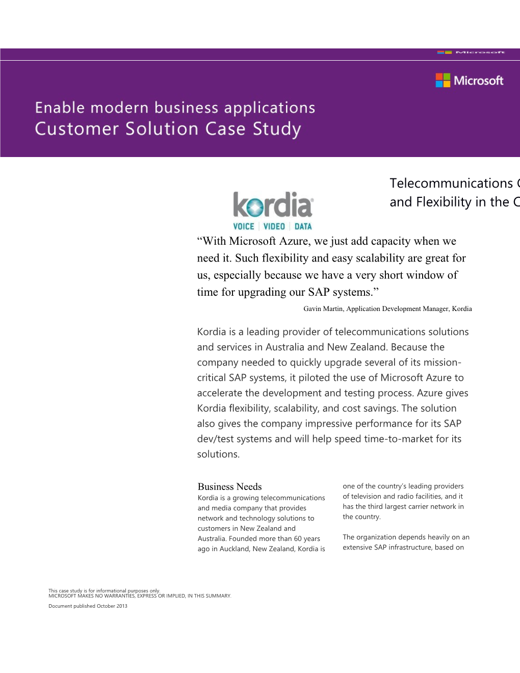 Kordia Case Study