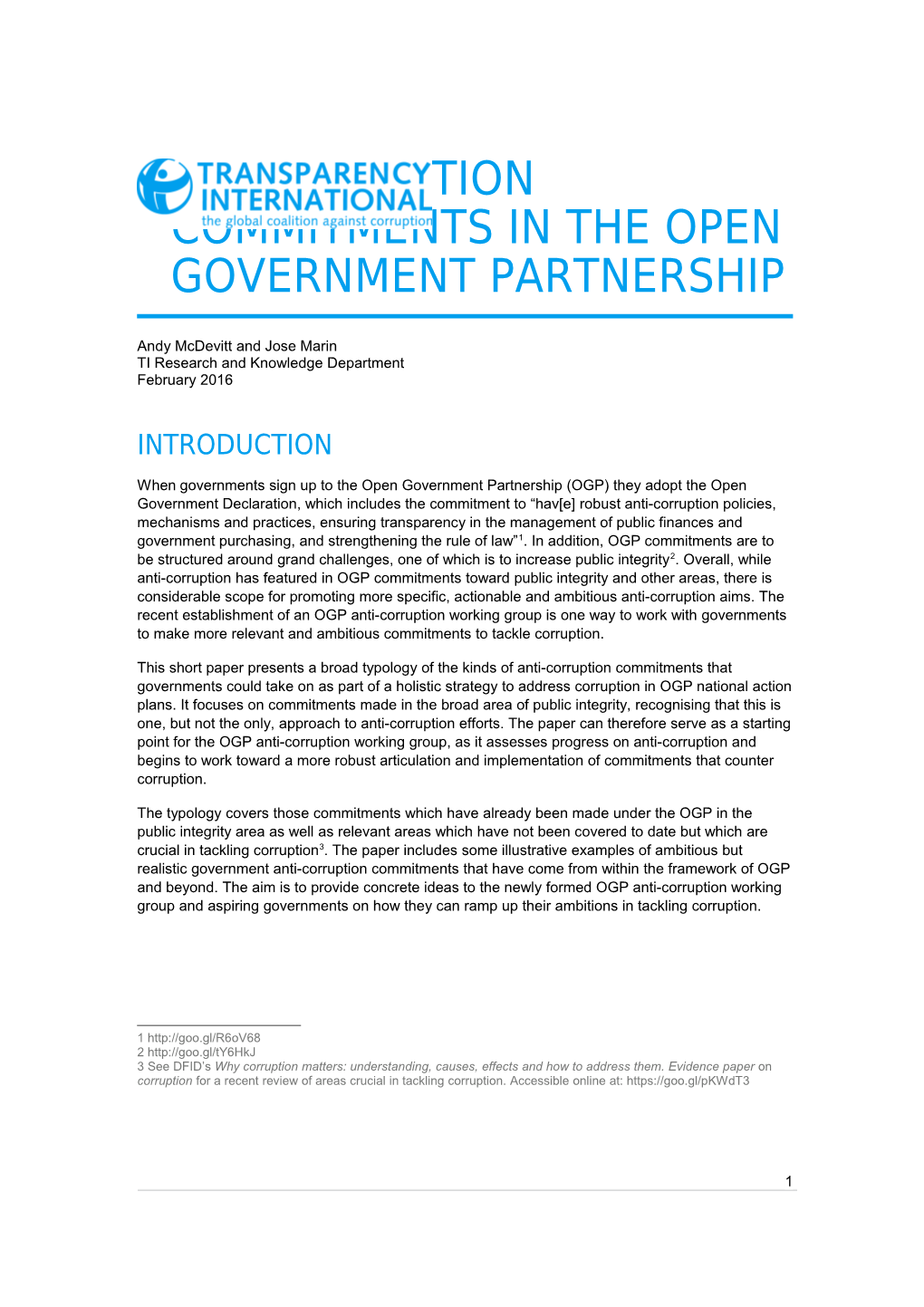 ANTI-Corruption Commitments in the Open Government Partnership
