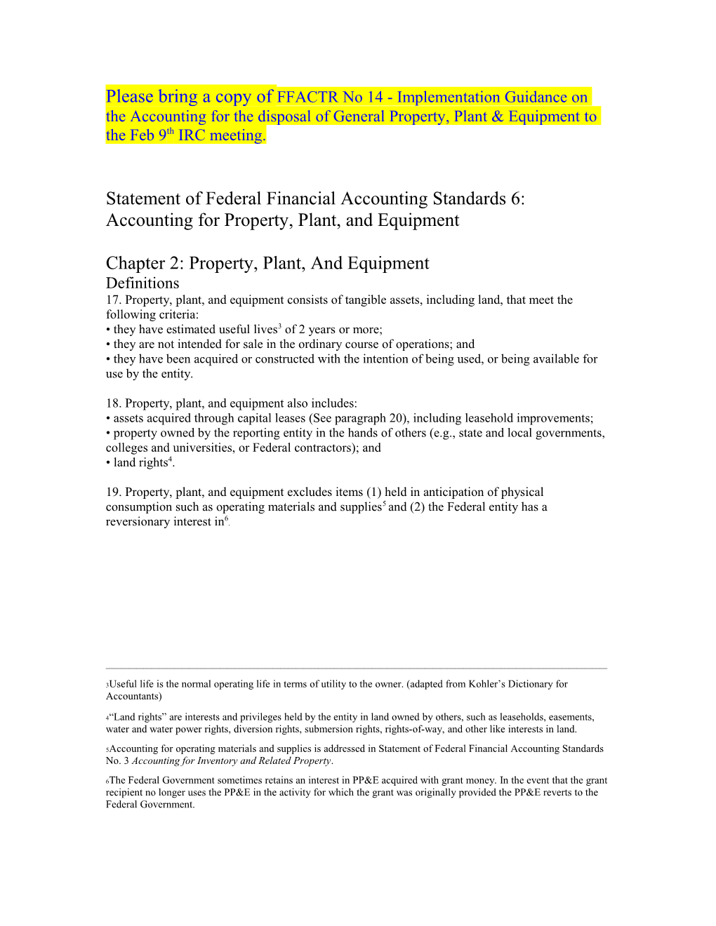 Statement of Federal Financial Accounting Standards 6