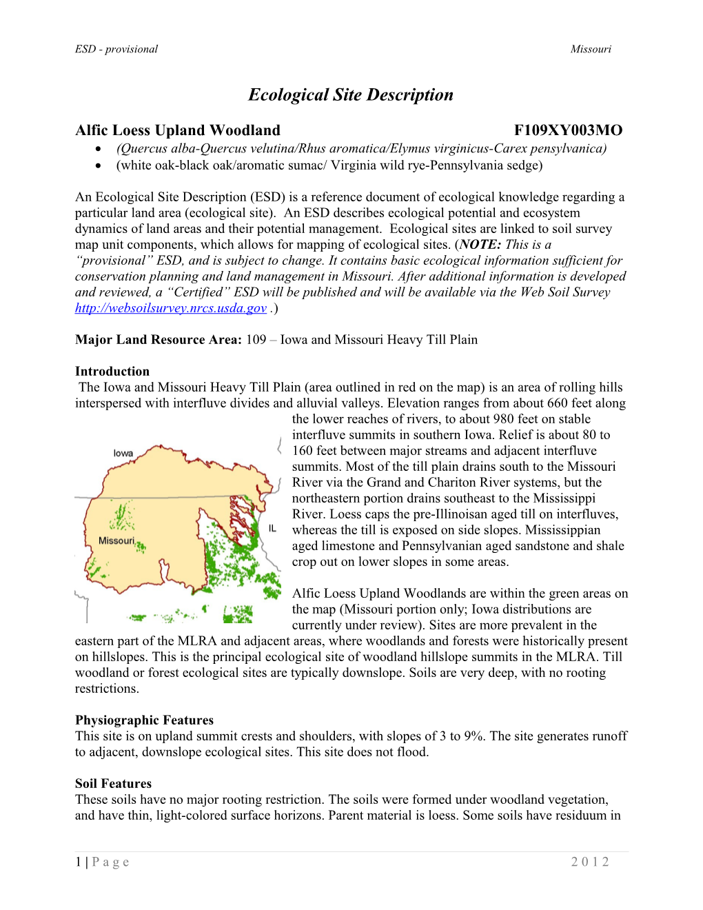 Alfic Loess Upland Woodland F109XY003MO