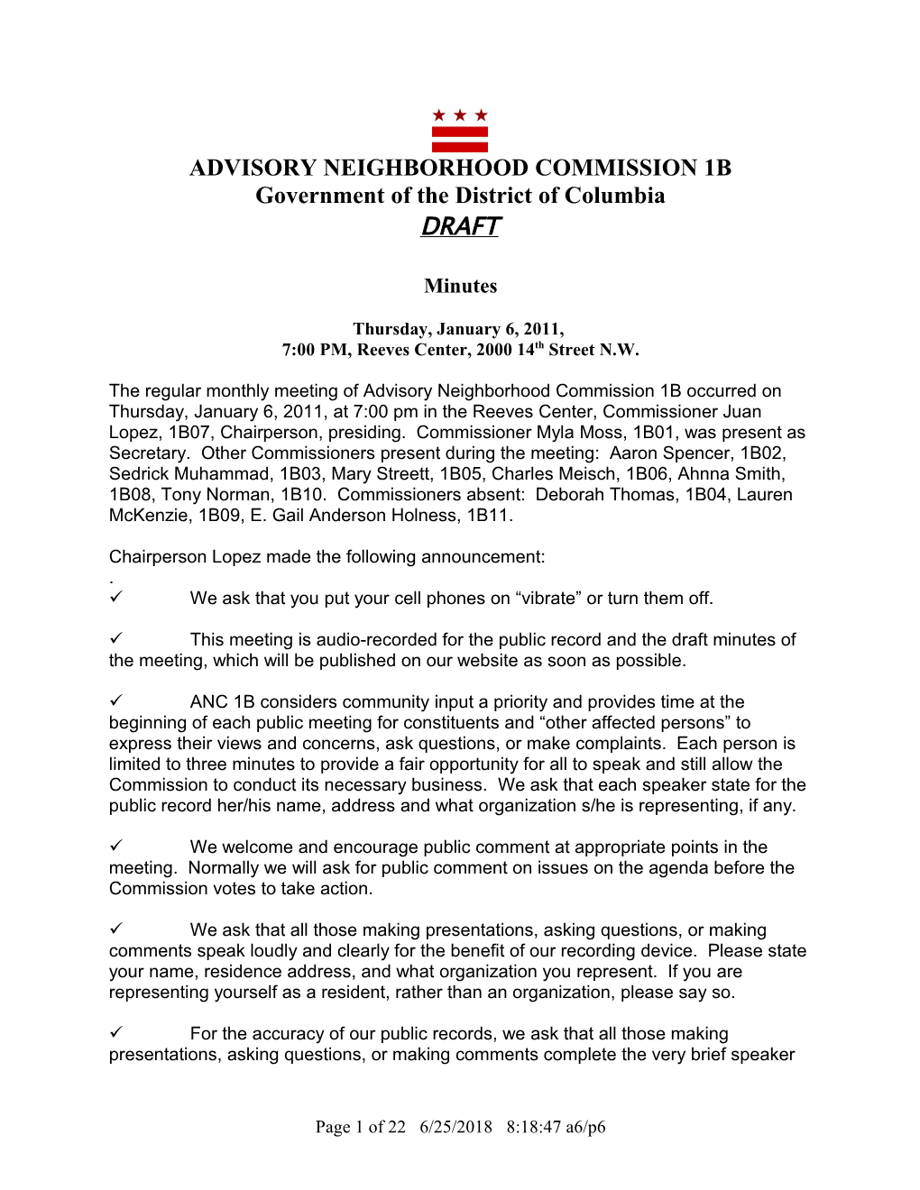 Advisory Neighborhood Commission 1B