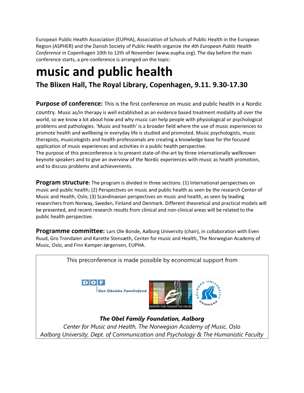 Music and Public Health