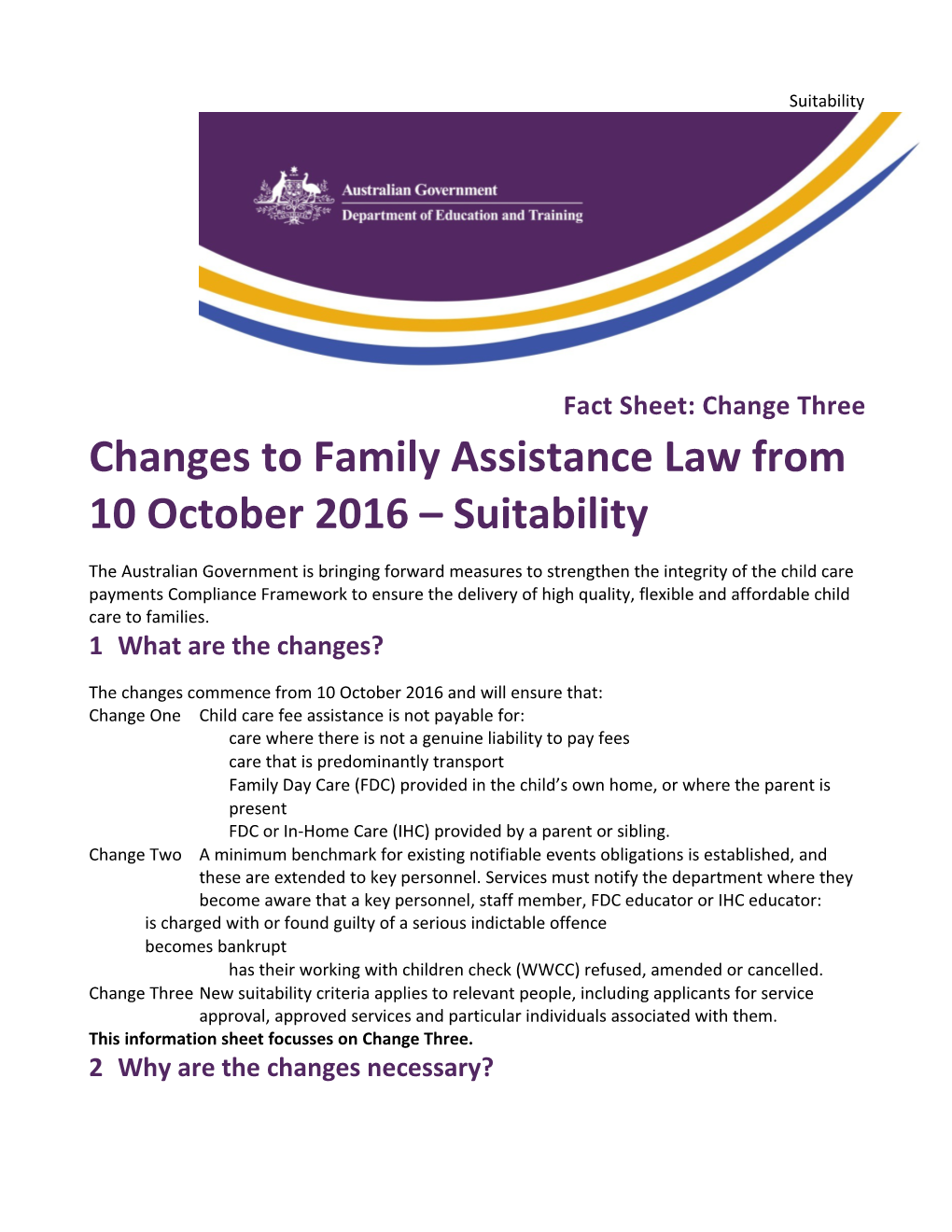 Fact Sheet: Change Three