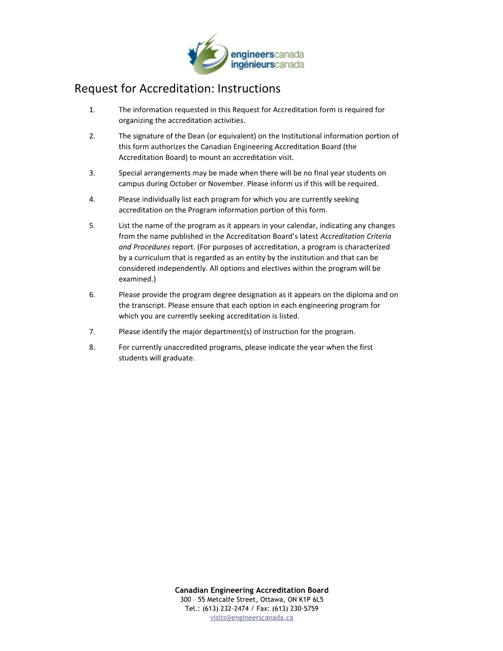 CEAB Accreditation Criteria 2008