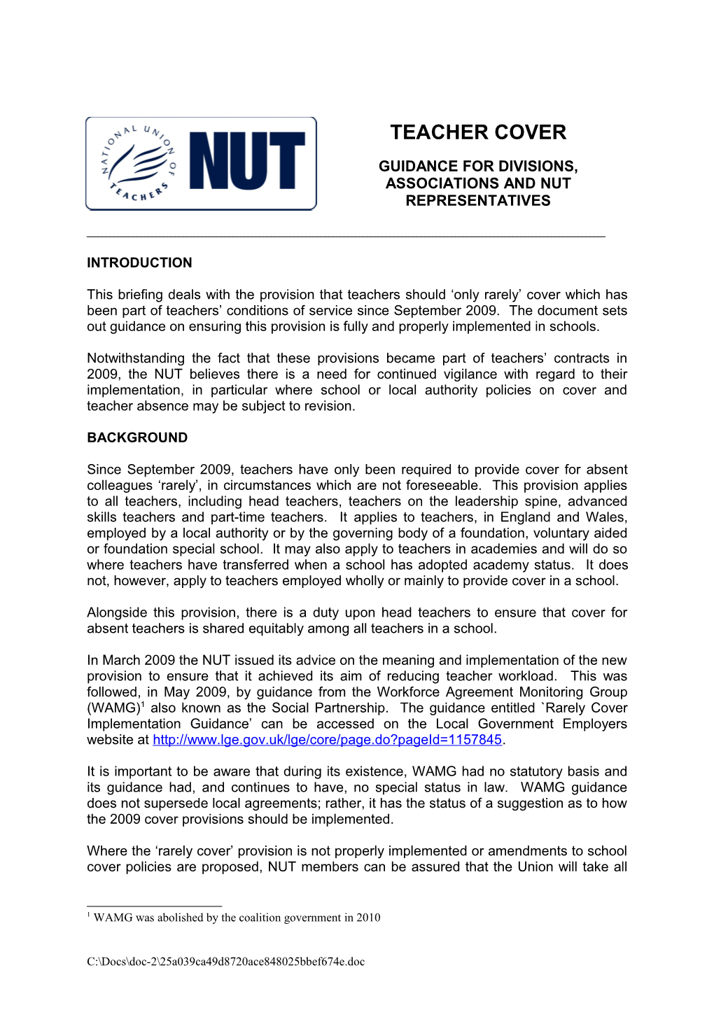 Guidance for Divisions, Associations and Nut Representatives