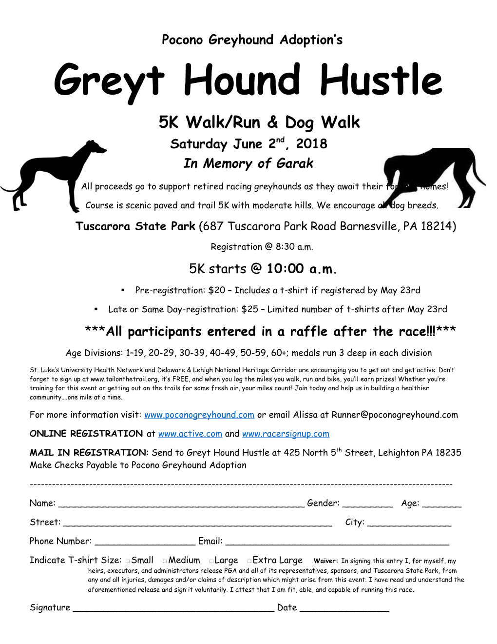 Pocono Greyhound Adoption S