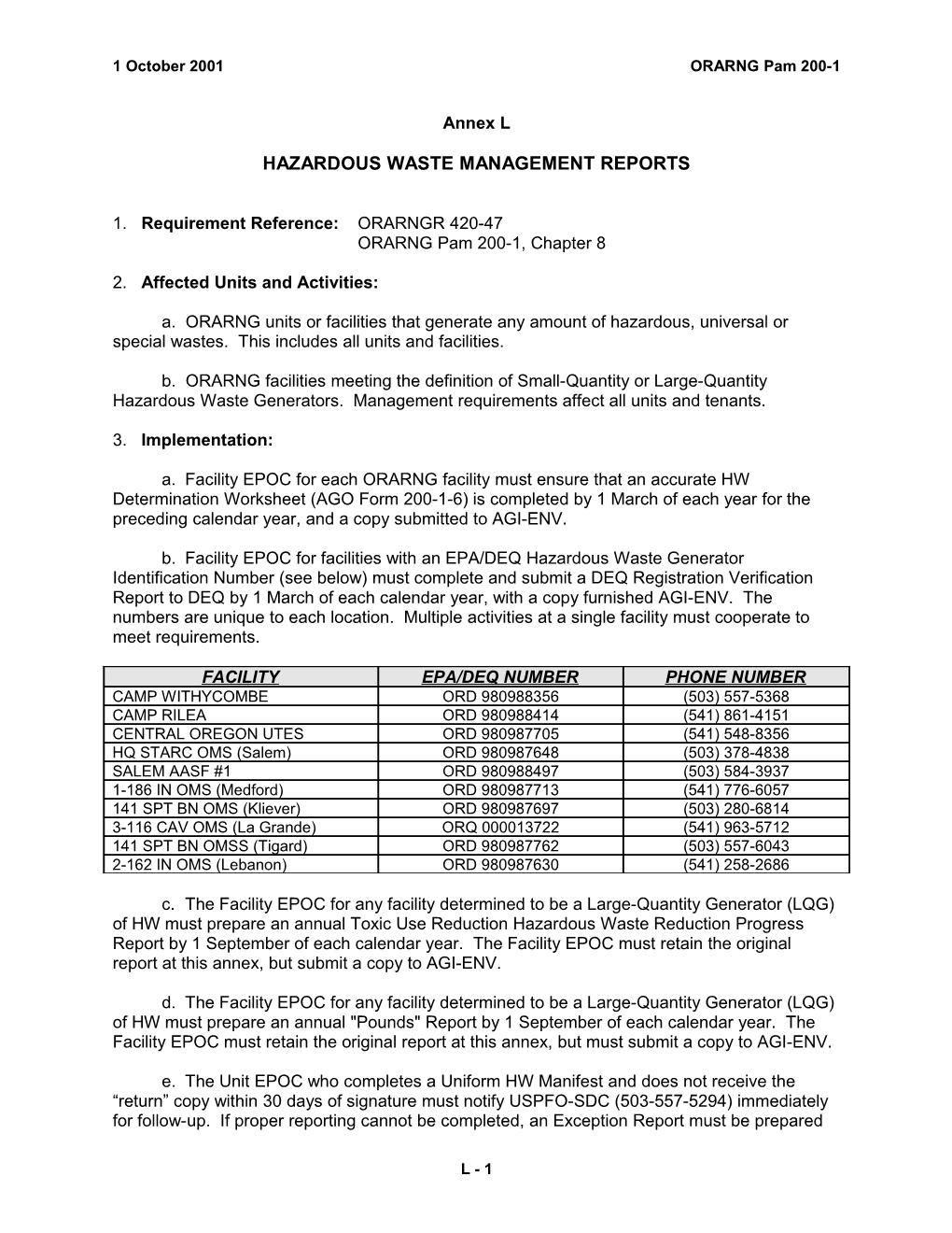 Hazardous Waste Management Reports