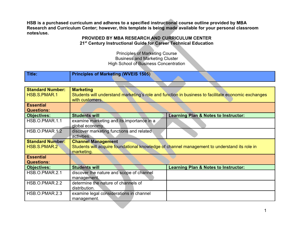 Provided by Mba Research and Curriculum Center