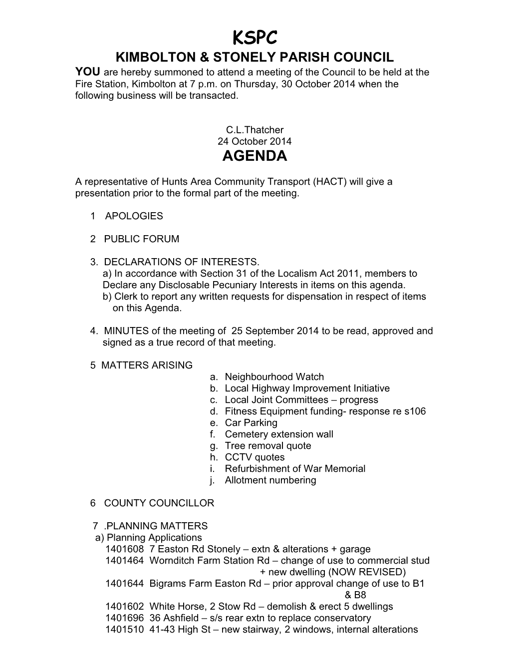 Kimbolton & Stonely Parish Council s1