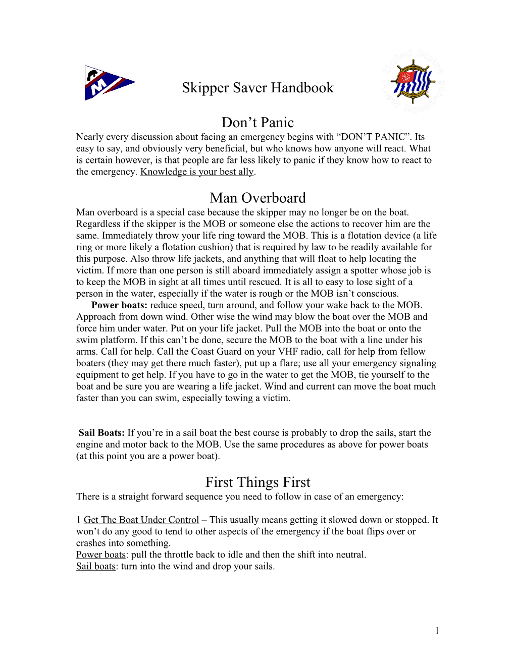 Skipper Saver Handbook