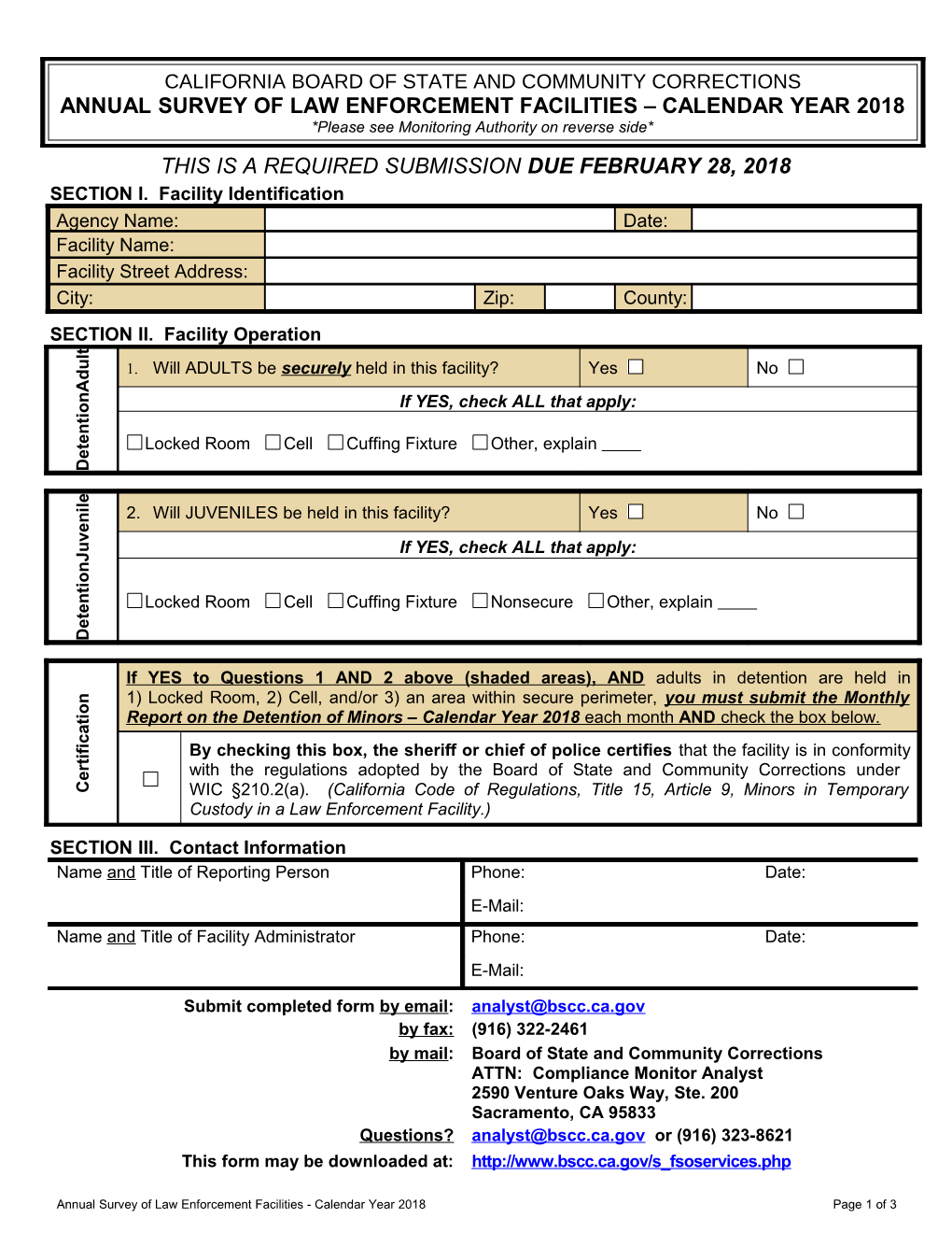 2011 CSA Survey of Law Enforcement Facilities s1