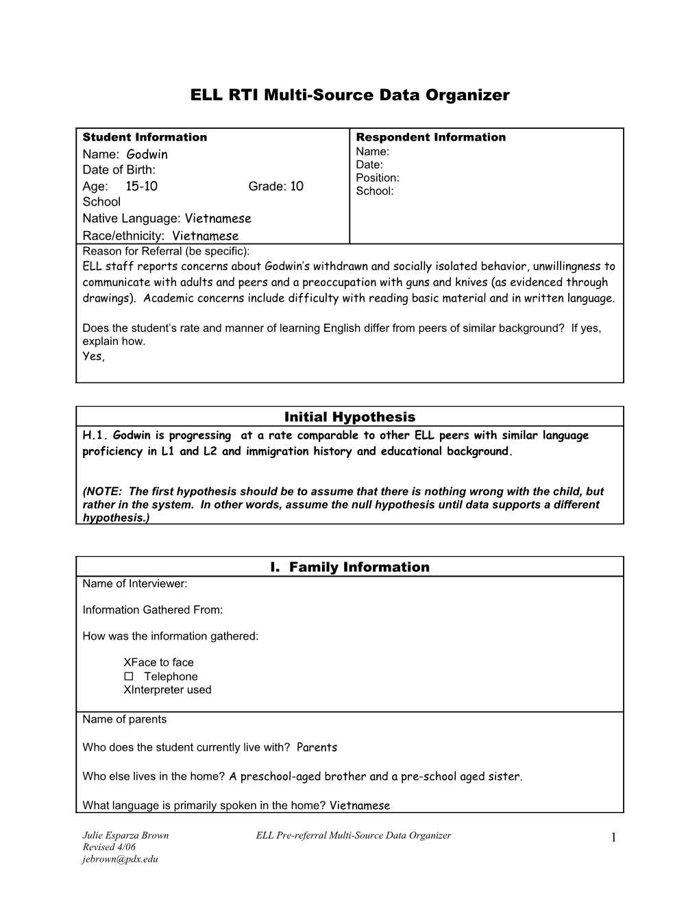 ELL Pre-Referral Multi-Source Data Organizer