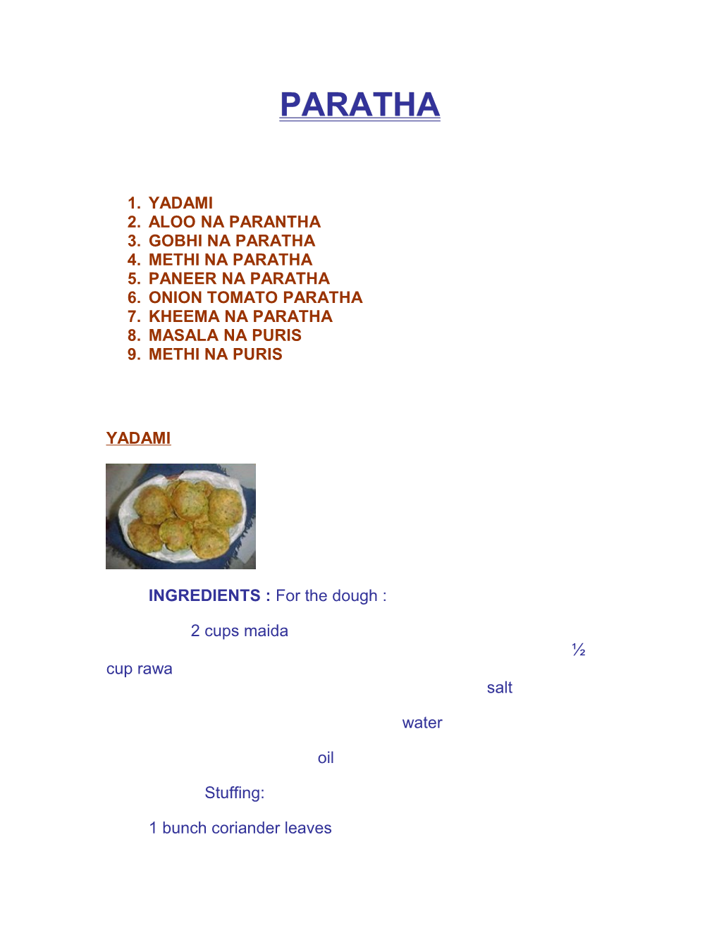 Aloo Na Parantha