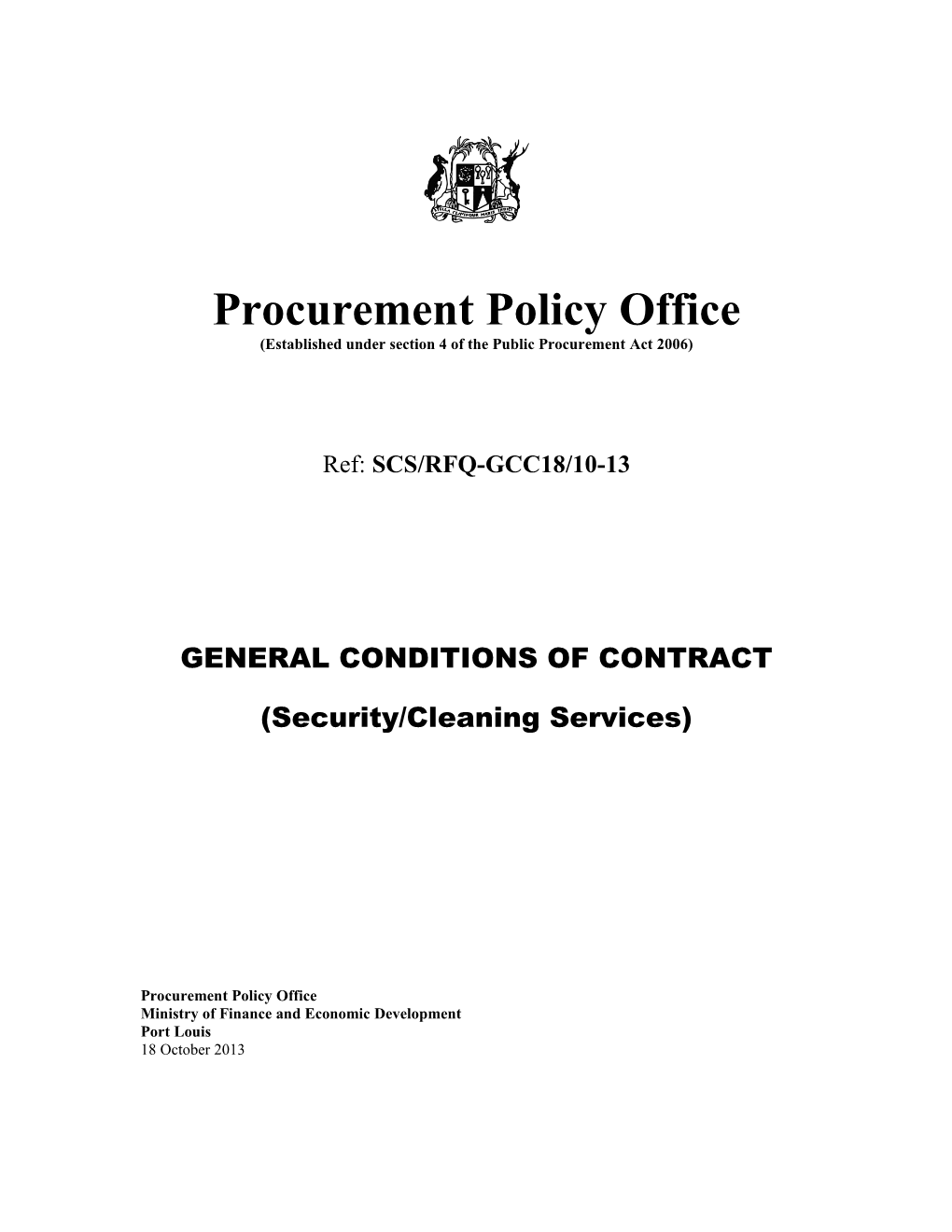 Established Under Section 4 of the Public Procurement Act 2006