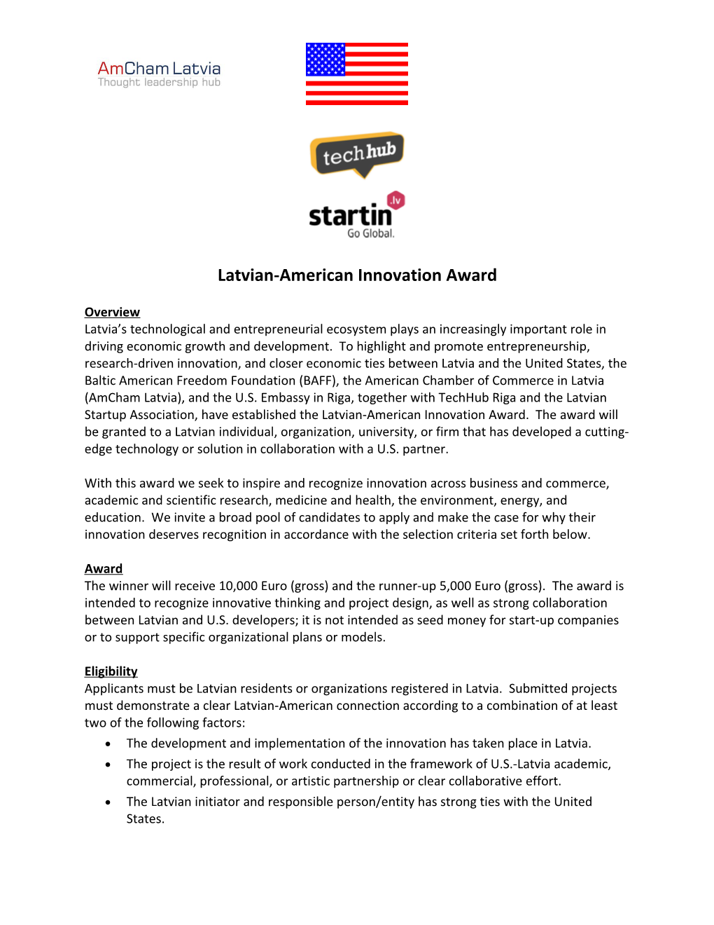 Latvian-American Innovation Award