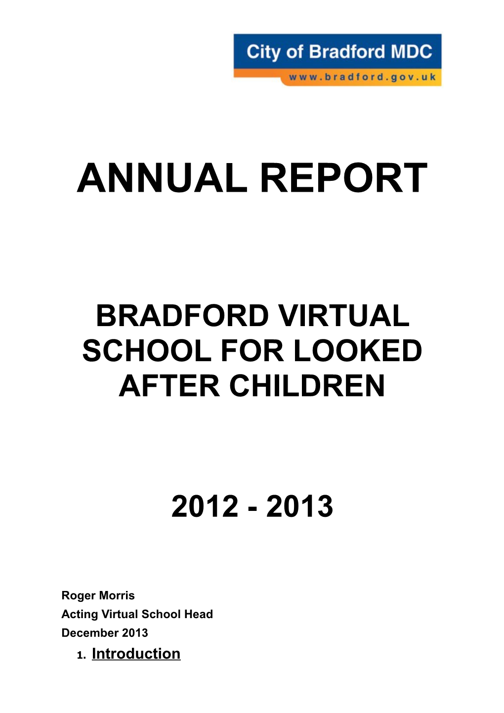 Bradford Virtual School for Looked After Children