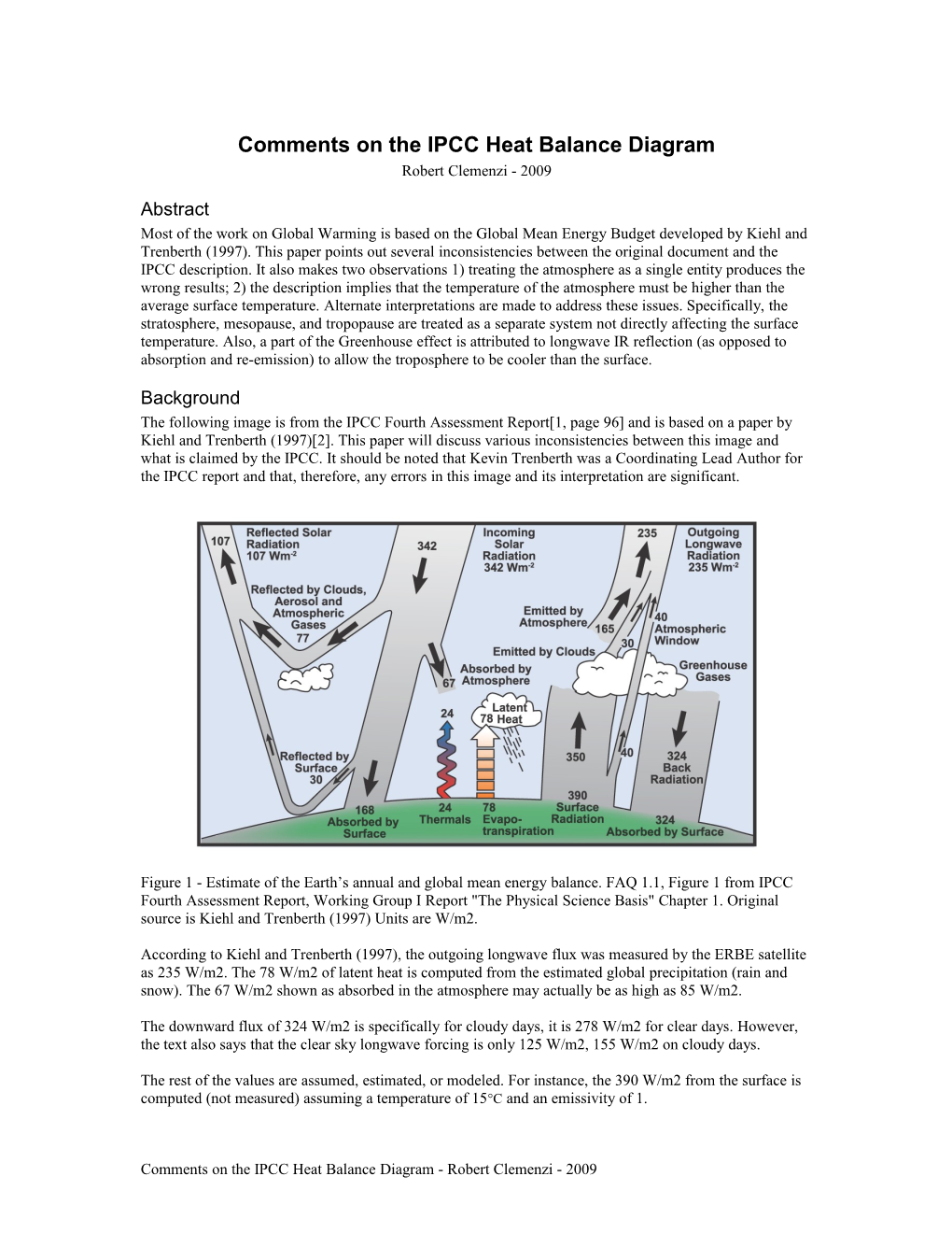 Comments on the IPCC Heat Balance Diagram