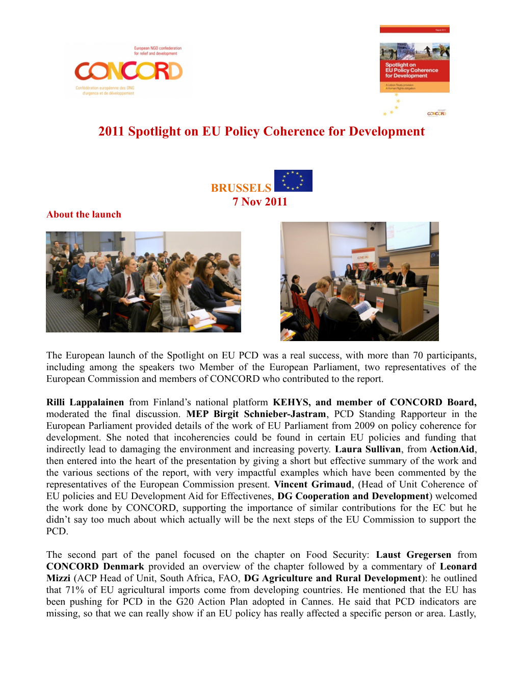 2011 Spotlight on EU Policy Coherence for Development