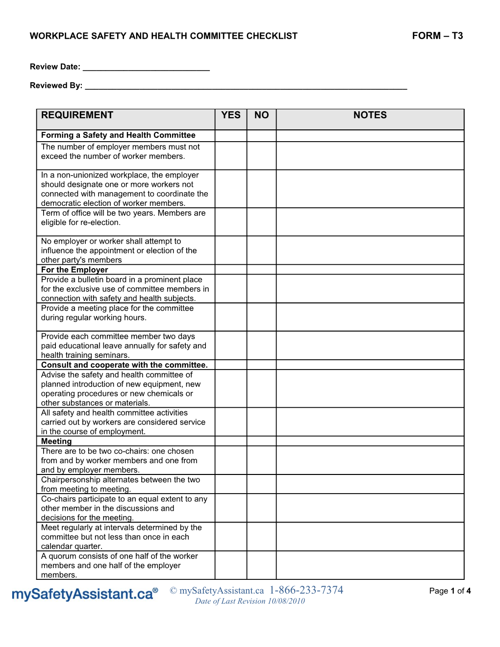 Workplace Safety and Health Committee