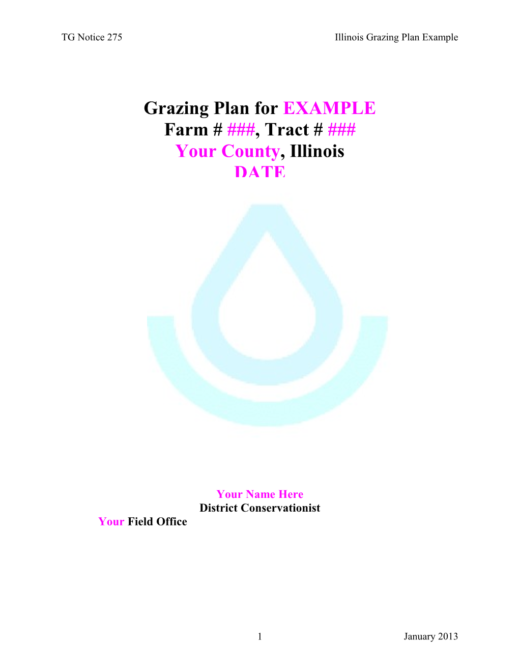 Illinois- Example Grazing Plan