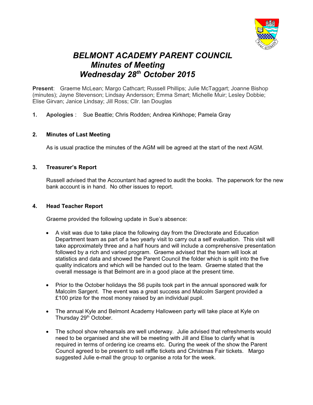 Belmont Academy Parent Council