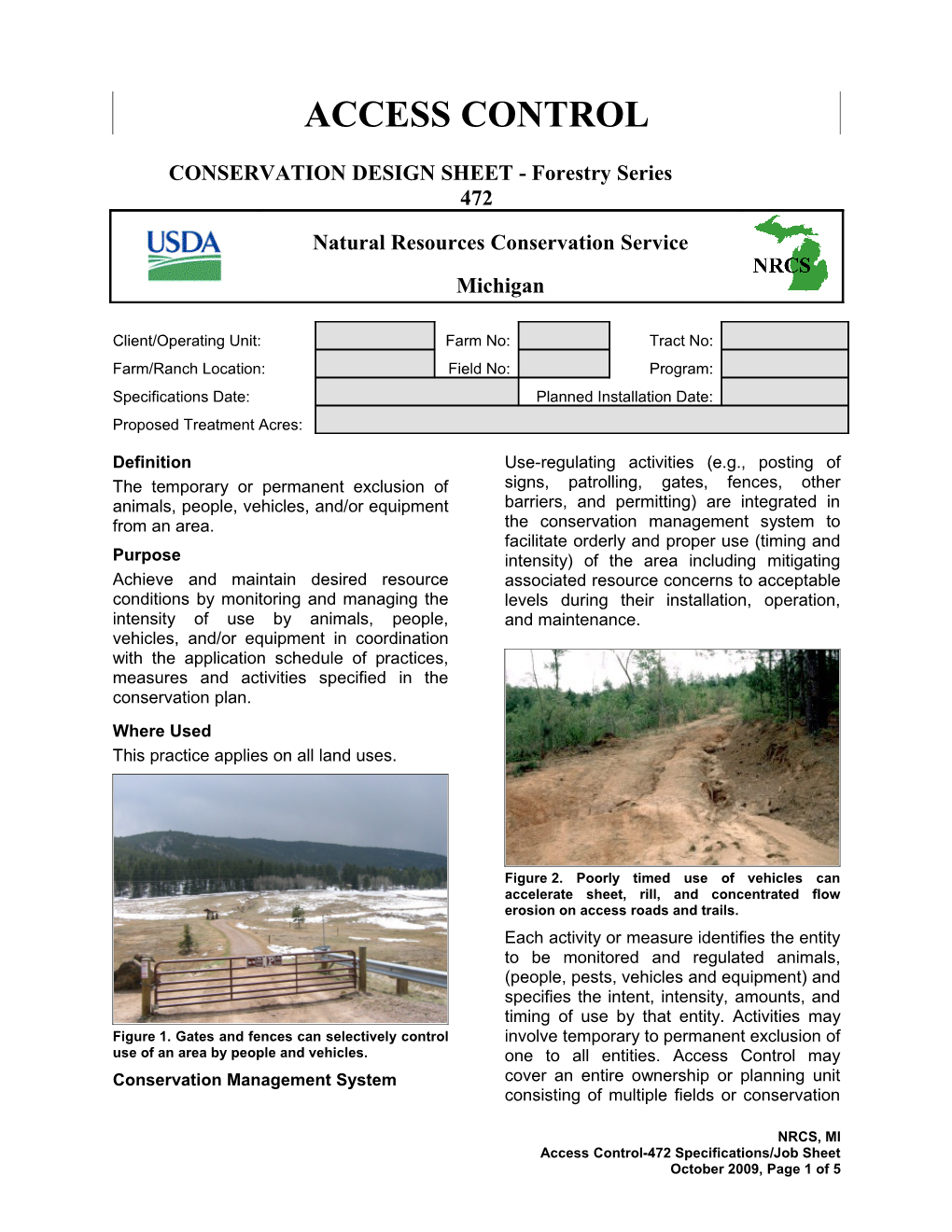 CONSERVATION DESIGN SHEET - Forestry Series 472