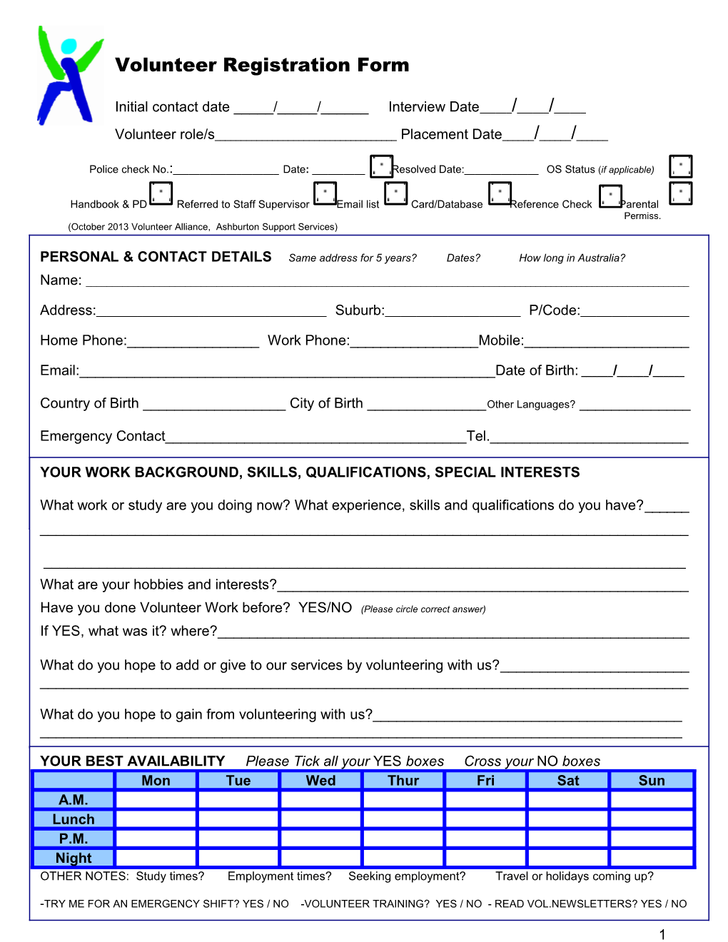 Volunteer Registration Form s4